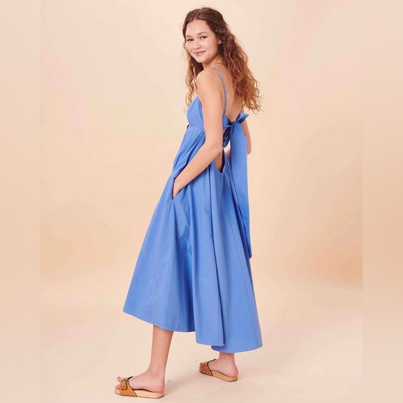 Ciao Lucia Marine Poplin Deia Dress in Blue Size M - Picture 2 of 9